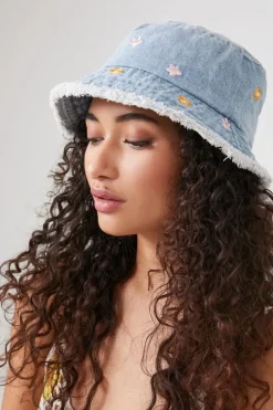 Floral Embroidered Bucket Hat