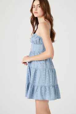 Floral Eyelet Cami Mini Dress