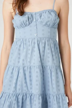Floral Eyelet Cami Mini Dress