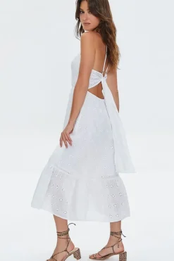 Floral Eyelet Midi Dress