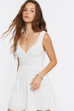 Floral Eyelet Mini Dress