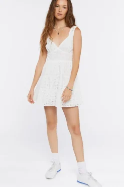 Floral Eyelet Mini Dress