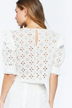 Floral Eyelet Top & Shorts Set