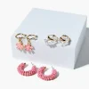 Floral Faux Pearl Hoop Earring Set