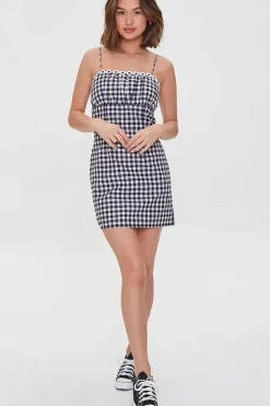 Floral Gingham Mini Dress
