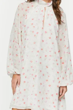 Floral Halter Chiffon Mini Dress