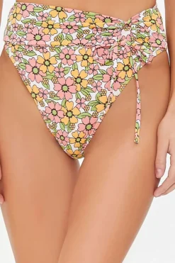 Floral High-Rise Bikini Bottoms