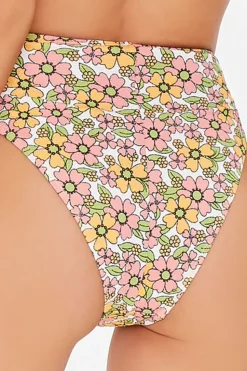 Floral High-Rise Bikini Bottoms