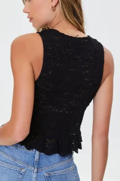 Floral Lace Scalloped Top