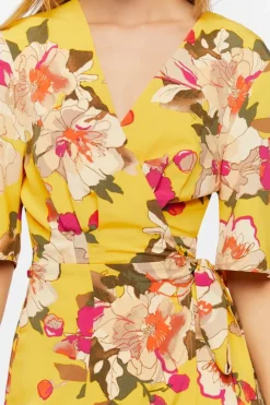 Floral Midi Wrap Dress
