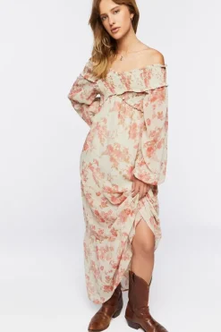Floral Off-The-Shoulder Maxi Dress