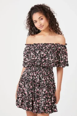 Floral Off-The-Shoulder Mini Dress