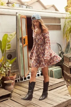 Floral Off-The-Shoulder Mini Dress