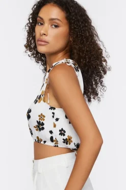 Floral One-Shoulder Crop Top