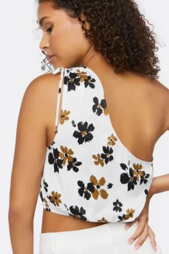 Floral One-Shoulder Crop Top