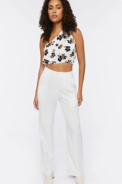 Floral One-Shoulder Crop Top