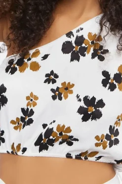 Floral One-Shoulder Crop Top