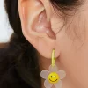 Floral Open-End Hoop Earrings