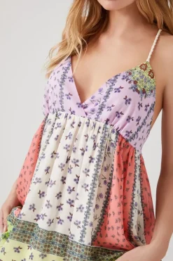 Floral Patchwork Babydoll Dress