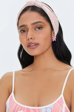 Floral Pin Dot Knotted Headwrap