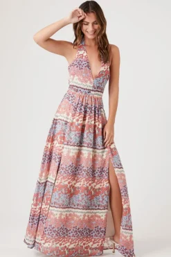 Floral Plunging Maxi Dress