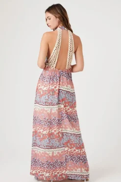 Floral Plunging Maxi Dress