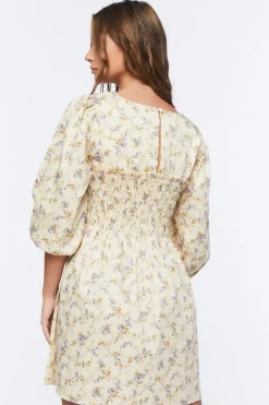 Floral Print Babydoll Mini Dress