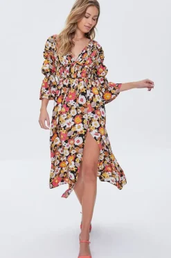 Floral Print Bell Sleeve Dress
