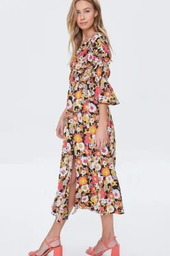 Floral Print Bell Sleeve Dress
