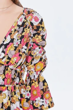 Floral Print Bell Sleeve Dress