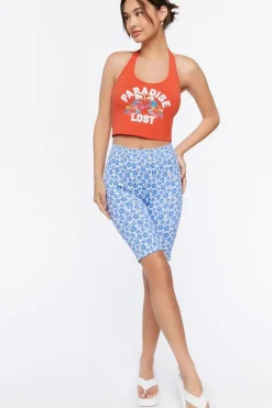 Floral Print Biker Shorts