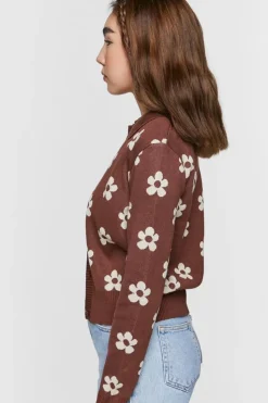 Floral Print Cardigan Sweater