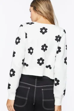 Floral Print Cardigan Sweater