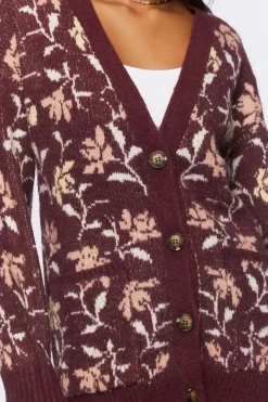 Floral Print Cardigan Sweater