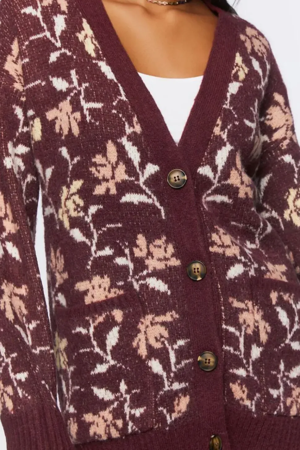 Floral Print Cardigan Sweater