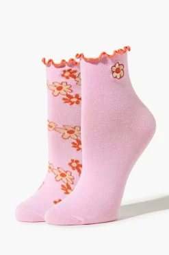 Floral Print Crew Sock Set - 2 Pack