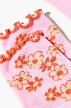 Floral Print Crew Sock Set - 2 Pack