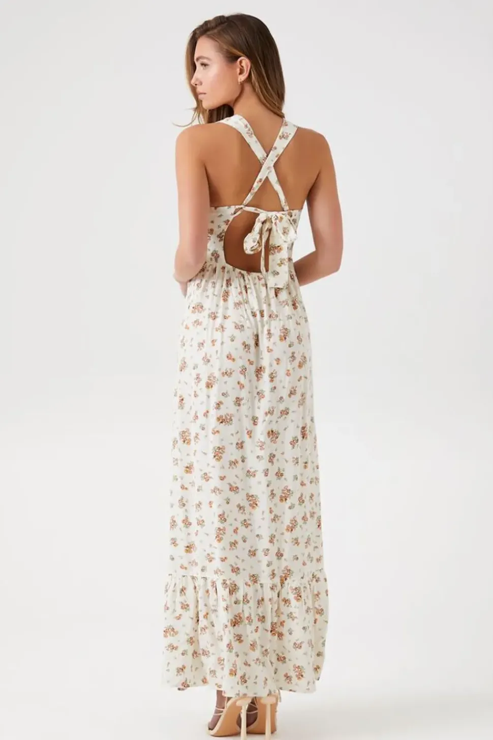 Floral Print Crisscross Maxi Dress