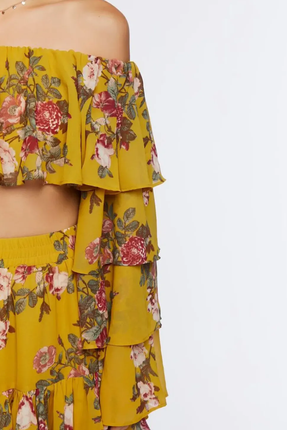 Floral Print Crop Top & Mini Skirt Set