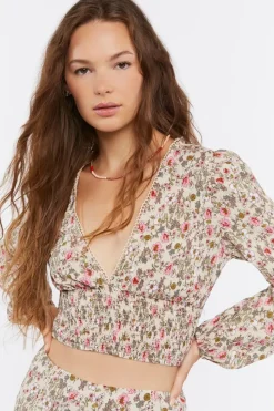 Floral Print Crop Top & Mini Skirt Set