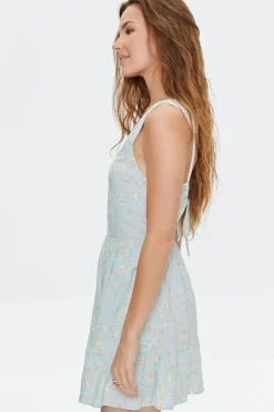Floral Print Cutout Mini Dress
