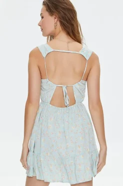 Floral Print Cutout Mini Dress