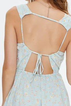 Floral Print Cutout Mini Dress