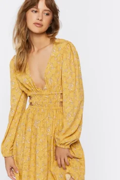 Floral Print Cutout Mini Dress