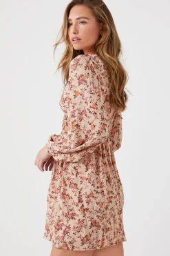 Floral Print Cutout Mini Dress