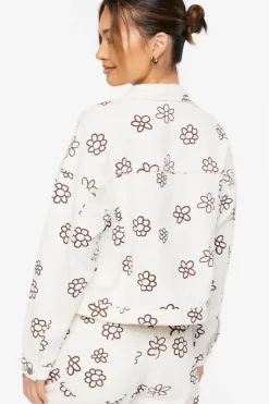 Floral Print Denim Trucker Jacket