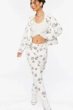 Floral Print Denim Trucker Jacket