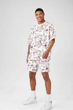 Floral Print Drawstring Shorts