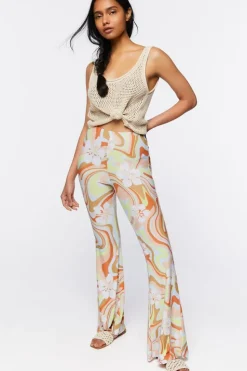 Floral Print Flare Pants