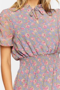 Floral Print Flounce Mini Dress
